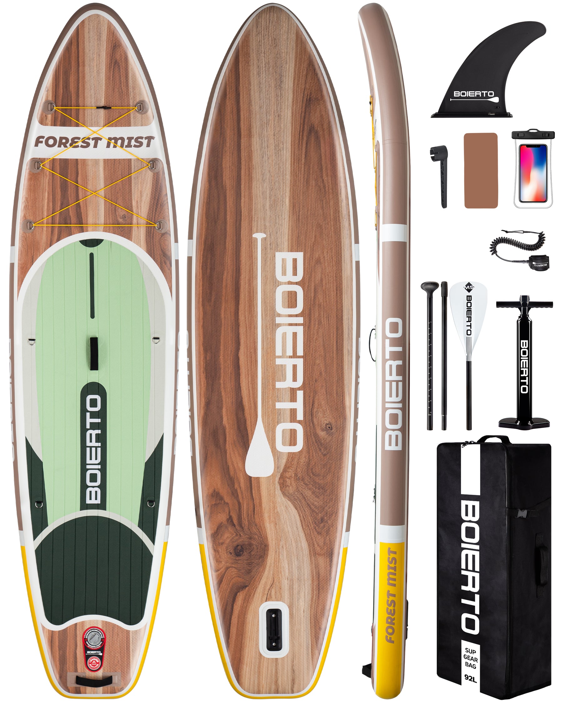 Inflatable Stand Up Paddle Board 11'*33" Extra Wide Paddle Boards for Adults, SUP with Premium Accessories & Nylon Backpack, Adjustable Paddle, Hand Pump, Bottom Fin, Leash
