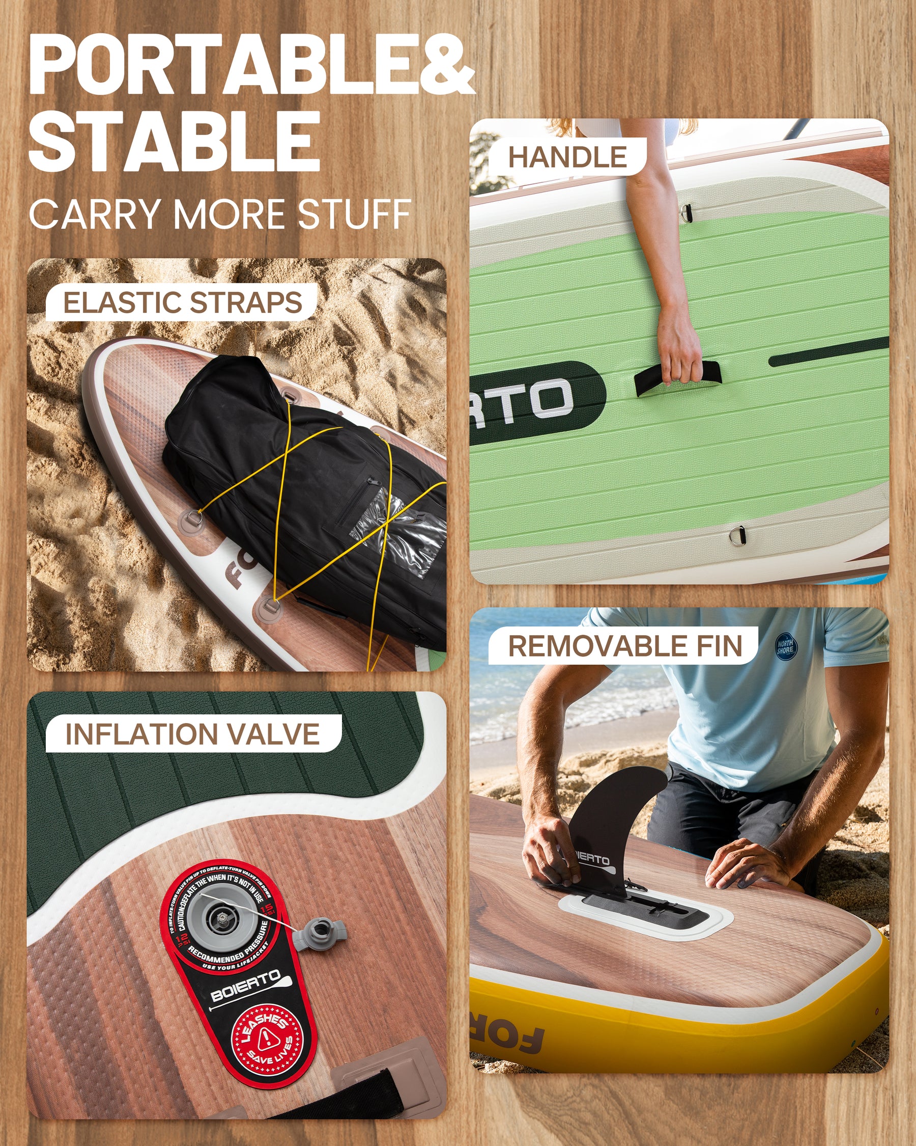 Inflatable Stand Up Paddle Board 11'*33" Extra Wide Paddle Boards for Adults, SUP with Premium Accessories & Nylon Backpack, Adjustable Paddle, Hand Pump, Bottom Fin, Leash