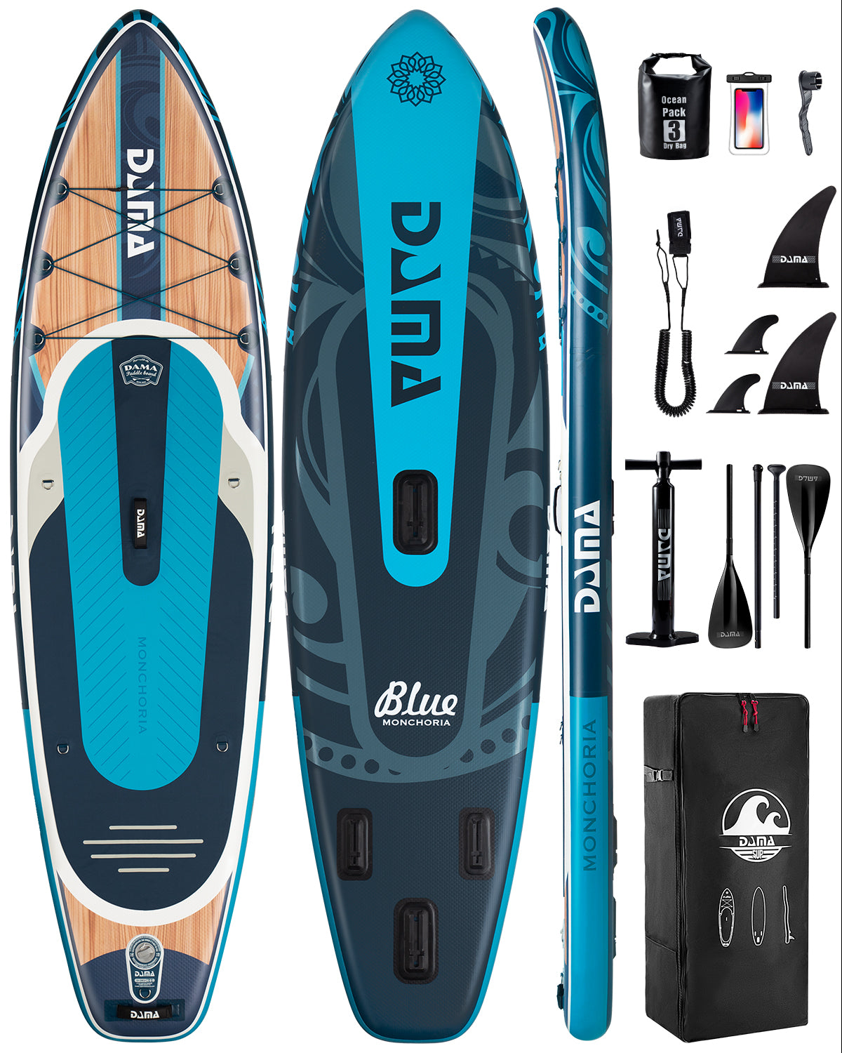 DAMA 11'*34"*6" Stand Up Paddle Board, Inflatable Paddle Board,Inflatable Paddle Boards for Adults w/a Wide, Smooth and Non Slip Deck, Versatile Styles, Suitable for Adults