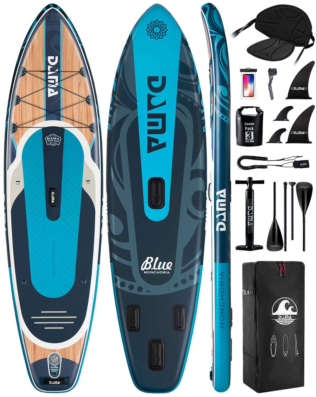 DAMA 11'*34"*6" Stand Up Paddle Board, Inflatable Paddle Board,Inflatable Paddle Boards for Adults w/a Wide, Smooth and Non Slip Deck, Versatile Styles, Suitable for Adults
