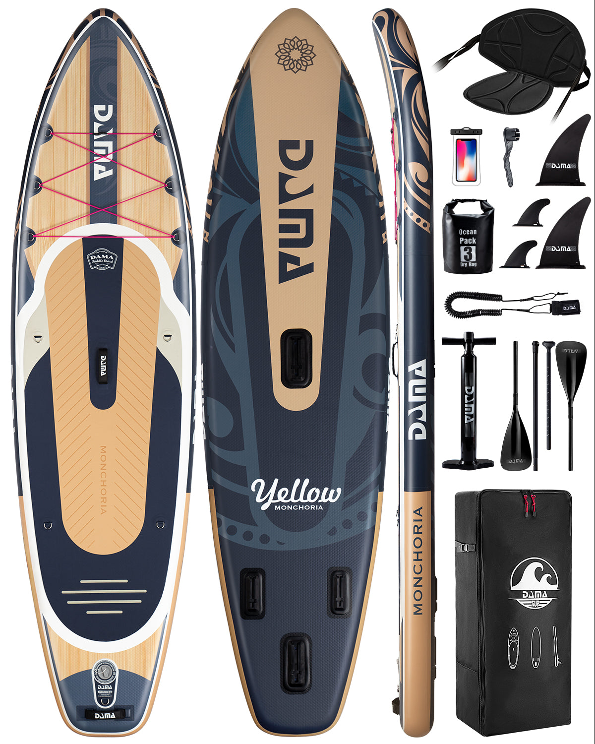 DAMA 11'*34"*6" Stand Up Paddle Board, Inflatable Paddle Board,Inflatable Paddle Boards for Adults w/a Wide, Smooth and Non Slip Deck, Versatile Styles, Suitable for Adults