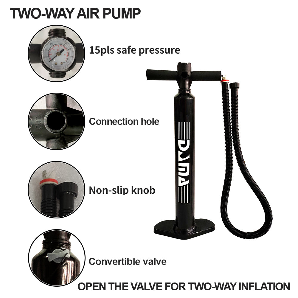 DAMA Inflatable sup Paddle Board Hand Pump with Pressure Gauge, Hose, and Air Valve Adapter