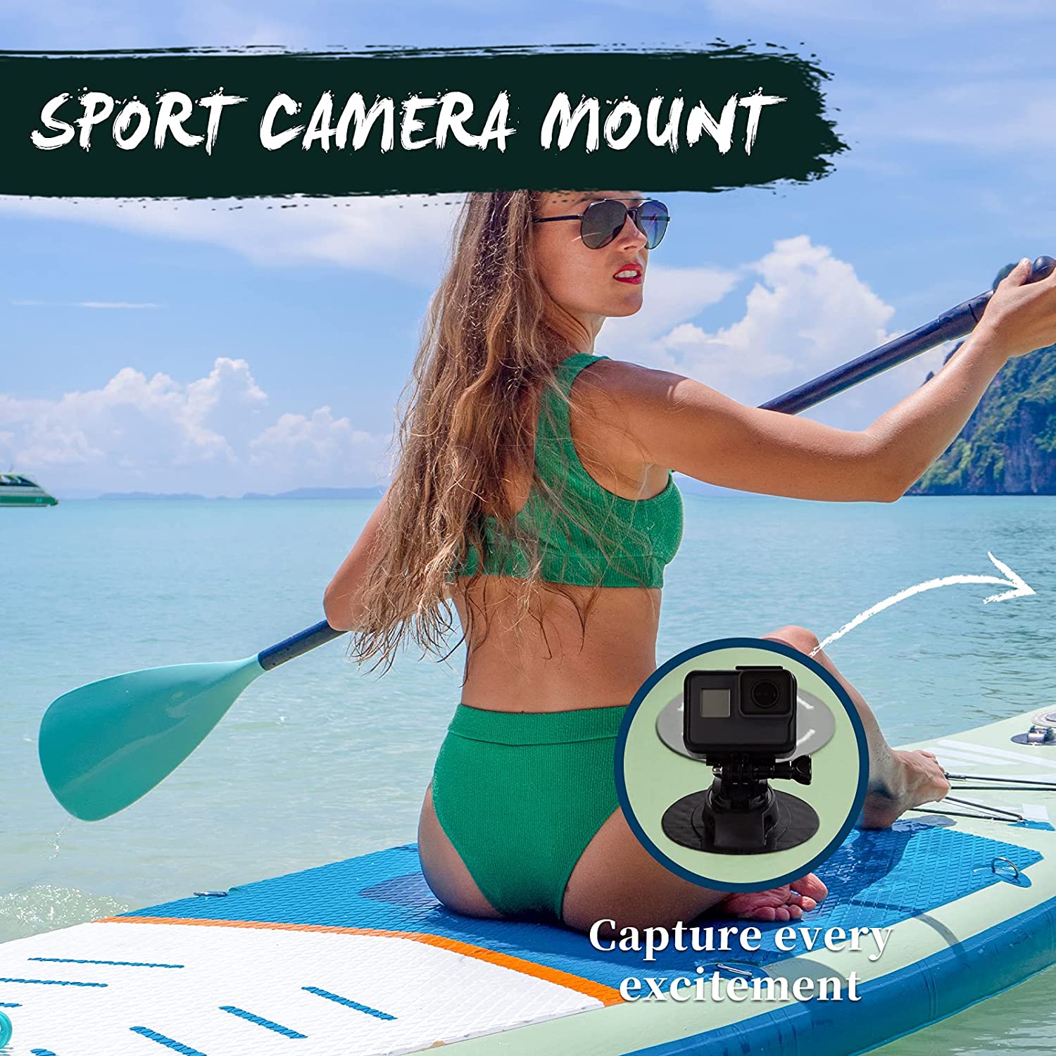 DAMA Inflatable Stand Up Paddle Board, Dry Bags, Camera Seat, Floating Paddle, Hand Pump, Board Carrier, Durable & Stable for Multiple People