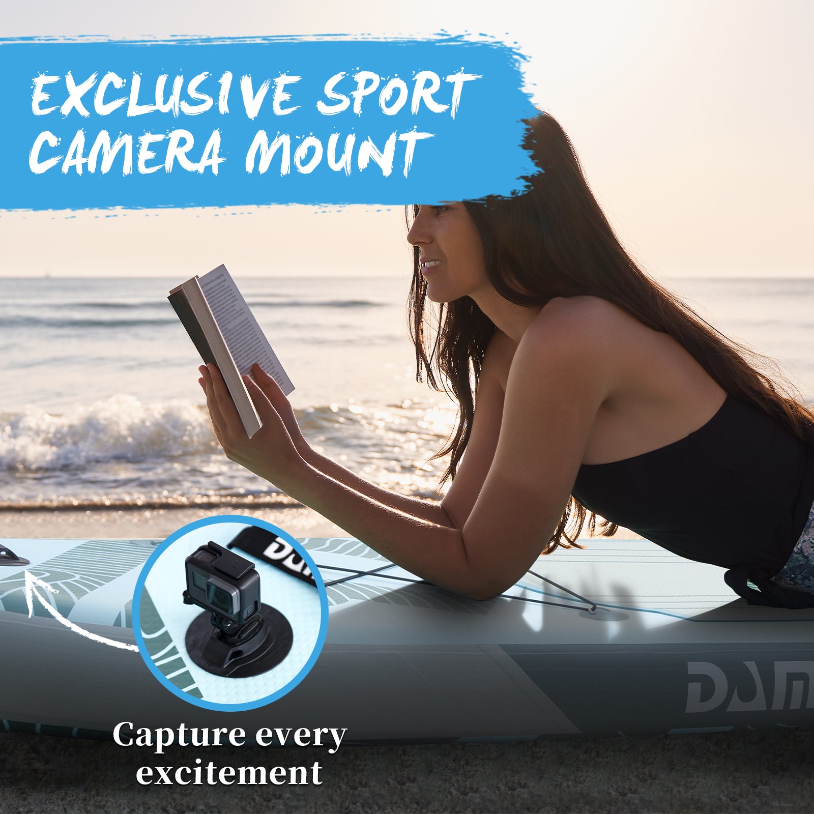 DAMA 10'6"x32"x6" Premium Inflatable Paddle Board with Durable SUP Accessories, Wide Stance, Surf Control, Non-Slip Deck, Paddle and Pump