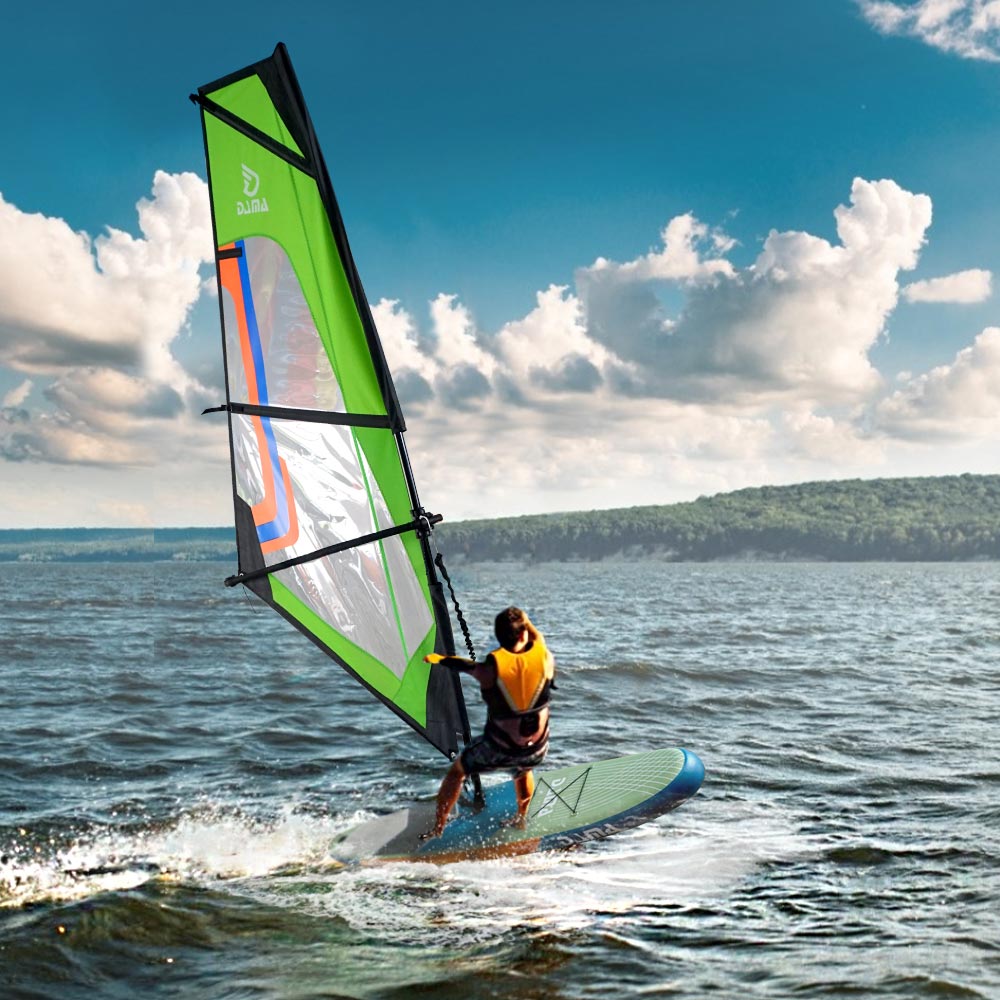 DAMA Inflatable Windsurfing Board 10’6”32”6’’ SUP with Accessories|Sail, Mast, Wind Surf Equipment, Wavesailing, Wave Board, Stand Up Paddle Board, Sailing Board