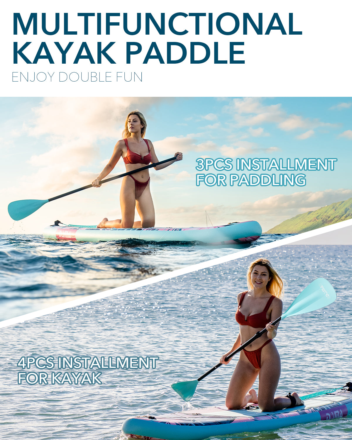 DAMA Stand Up Paddle Boards 10'6"*32"*6" Drop Stitch Inflatable Board Sup Boards Classic Flower W/Camera Mount, Pump, for Surfing, Travling, Yoga