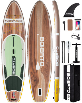 Inflatable Stand Up Paddle Board 11'*33" Extra Wide Paddle Boards for Adults, SUP with Premium Accessories & Nylon Backpack, Adjustable Paddle, Hand Pump, Bottom Fin, Leash