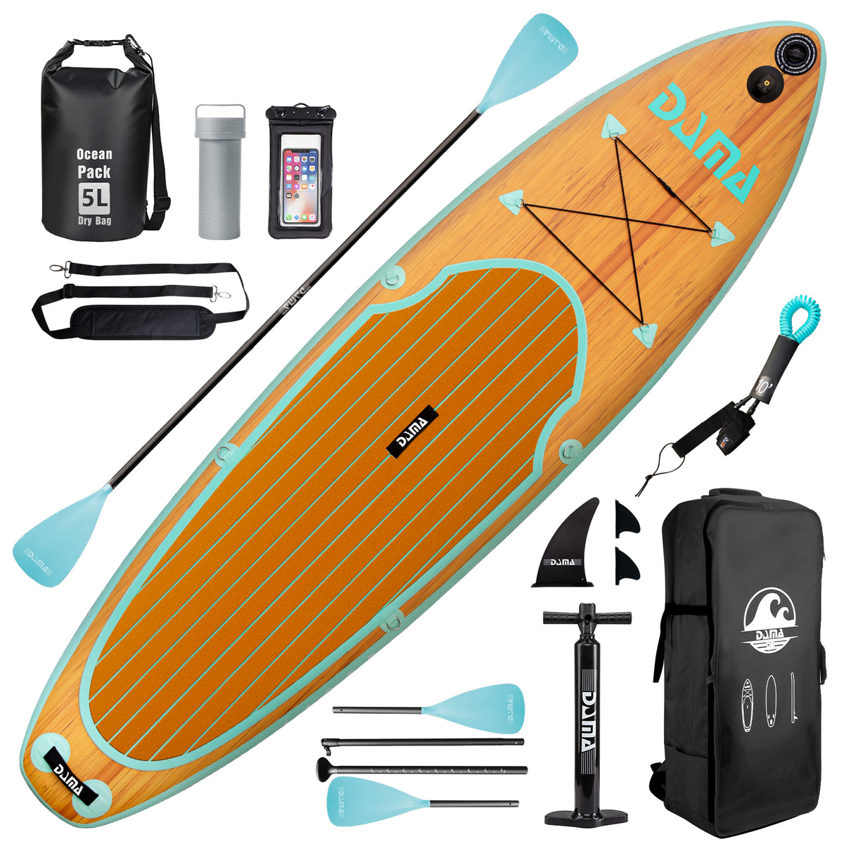 DAMA 9'6"/10'6"/11' Stand Up Paddle Board, Yoga Board, Camera Seat, Floating Paddle, Pump, Board Carrier, Waterproof Bag, Drop Stitch, Traveling Board