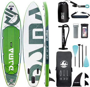 DAMA 10'6"x32"x6" Premium Inflatable Paddle Board with Durable SUP Accessories, Wide Stance, Surf Control, Non-Slip Deck, Paddle and Pump